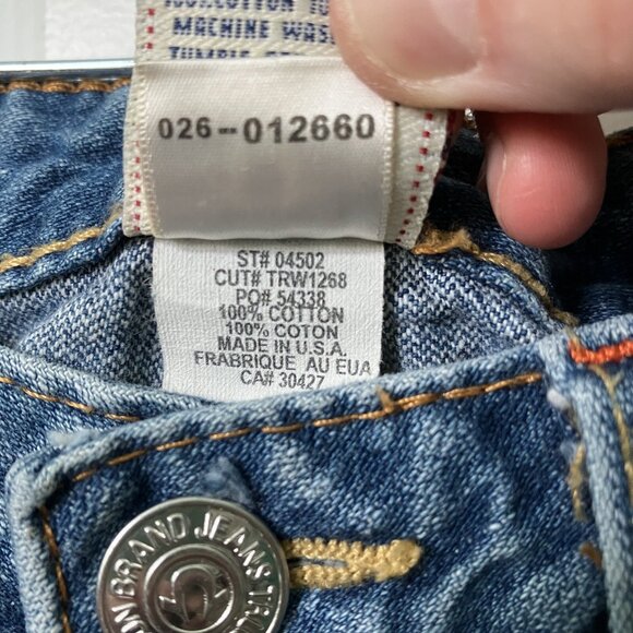 Y2K True Religion Jeans Womens 30 Straight Leg Distressed Johnny 2000s - Picture 4 of 7